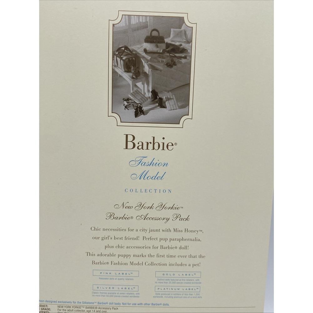 2004 BFMC New York Yorkie Barbie Accessory Pack Gold Label #G8076 NRFB - Picture 12 of 16
